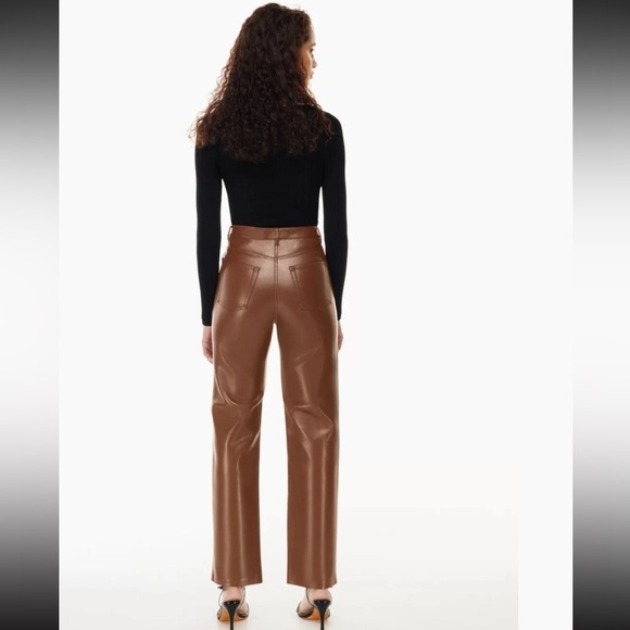 Wilfred The Melina Pant Cognac Brown Vegan leather SZ:4 NWOT - Picture 5 of 5